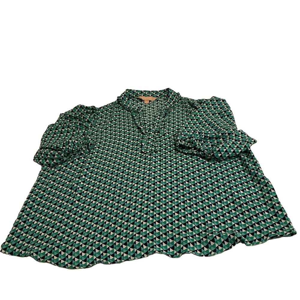Hope & Harlow Dress Blouse Top  Women's Size XL Geometric Design Polyester